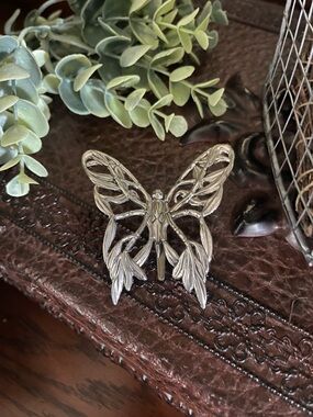 John Hardy Estate Ladies Butterfly Brooch Rhodium Plated